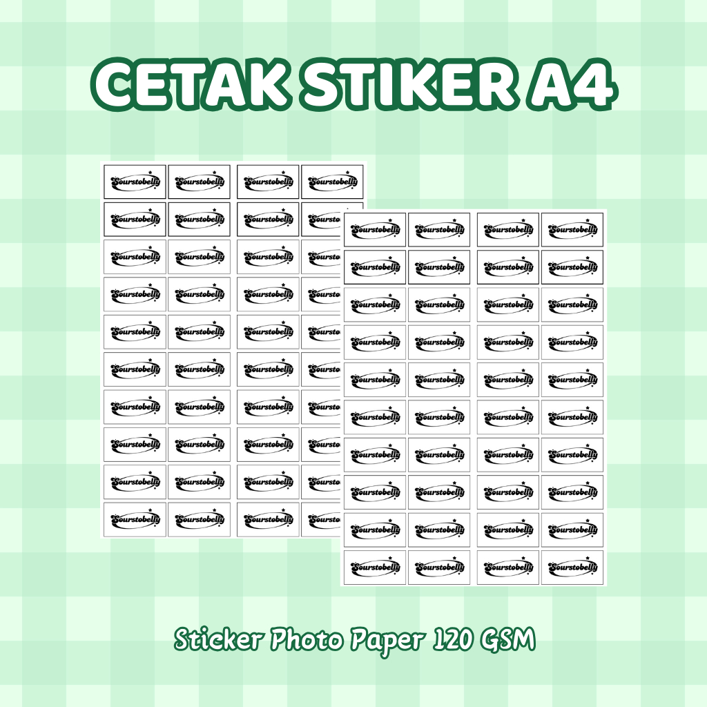 

CETAK STIKER A4 LEMBARAN - Glossy Sticker Photo Paper (Logo, label, dll)