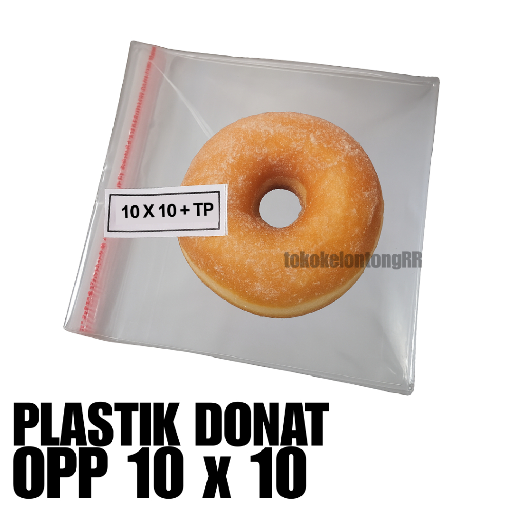 Plastik OPP Donat 10x10 | Plastik OPP Roti Kue 10x10 | Plastik OPP Roti 10x10