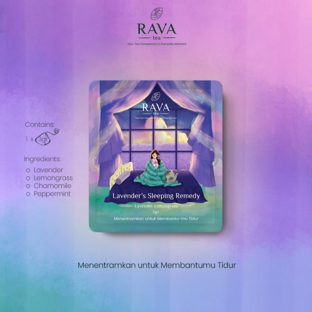 

Rava Tea: Lavender's Sleeping Remedy Daily Pack 3g - Teh Bunga Lavender Sereh - Premium Artisan Tea