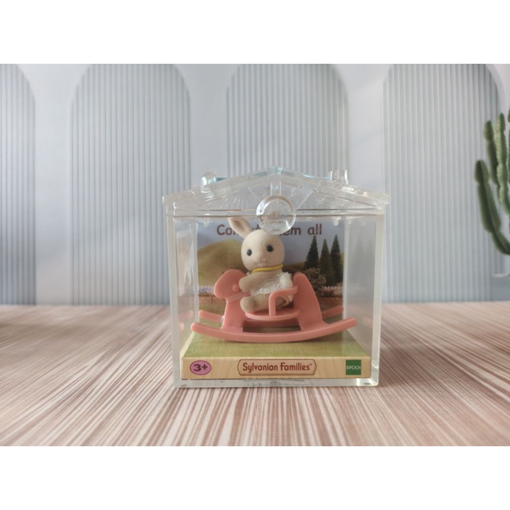 Sylvanian Families Carry Case Milk Rabbit Baby with Rocking Horse