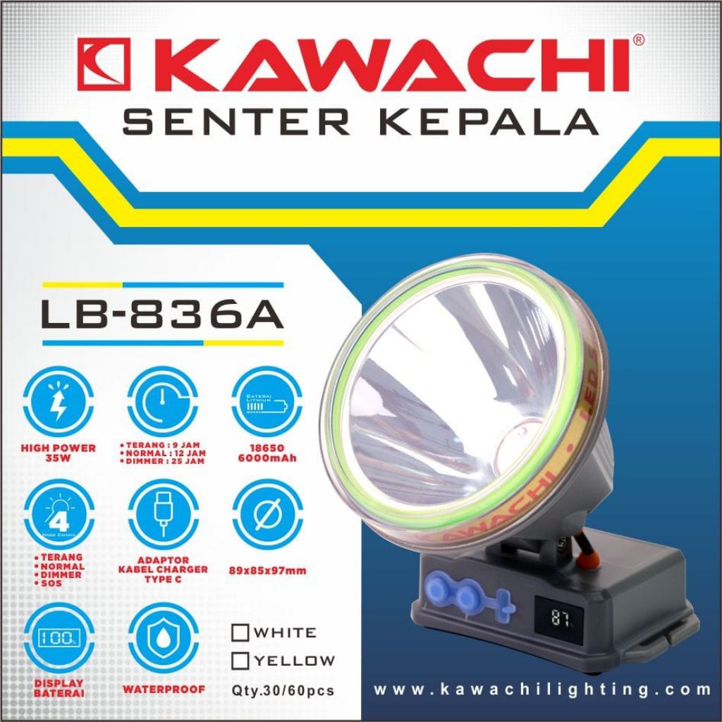 KAWACHI SENTER KEPALA 35WATT LB-836A WATERPROOF