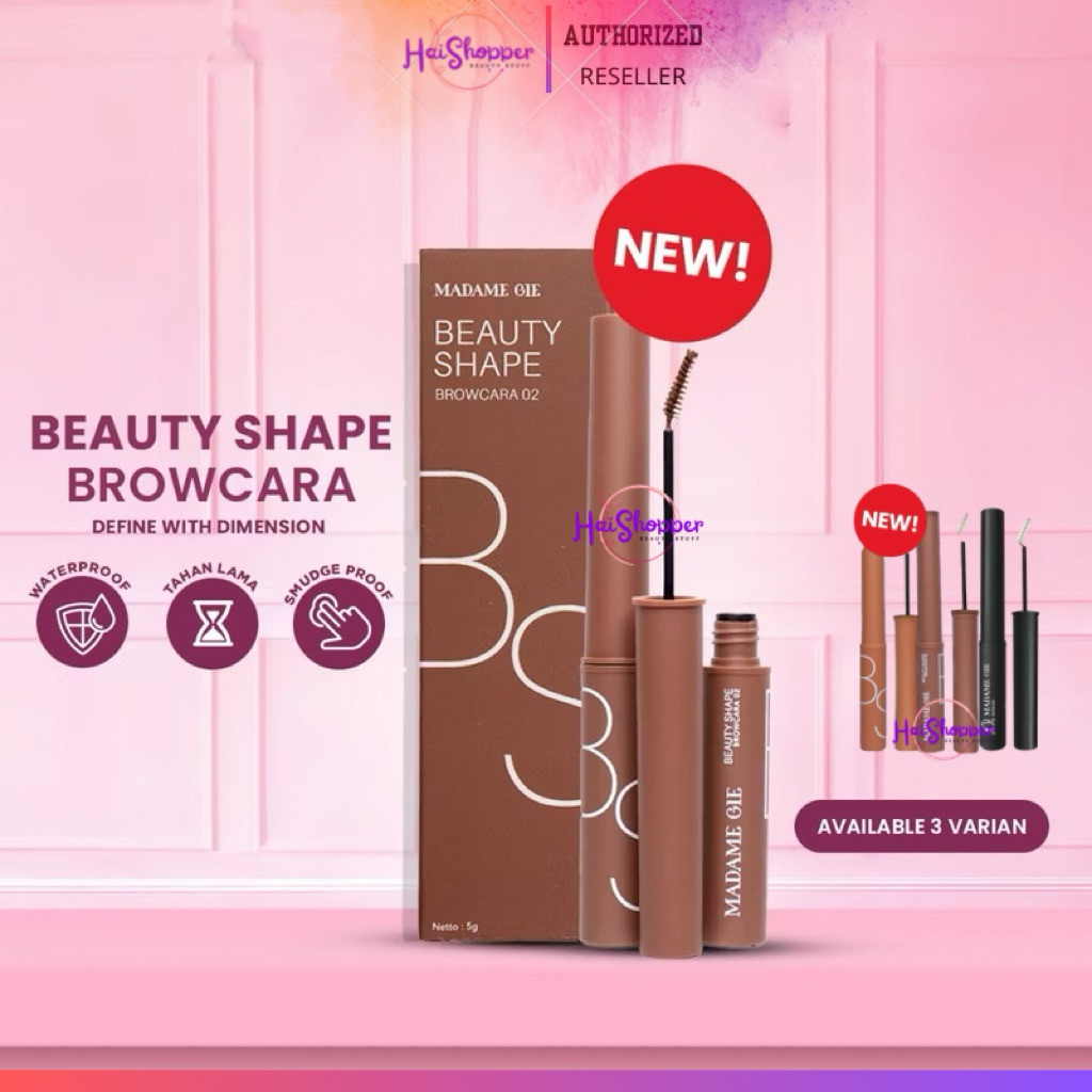 MADAME GIE Beauty Shape Browcara | Waterproof MakeUp Maskara Alis | Browcara Madame Gie | Tintes Bro