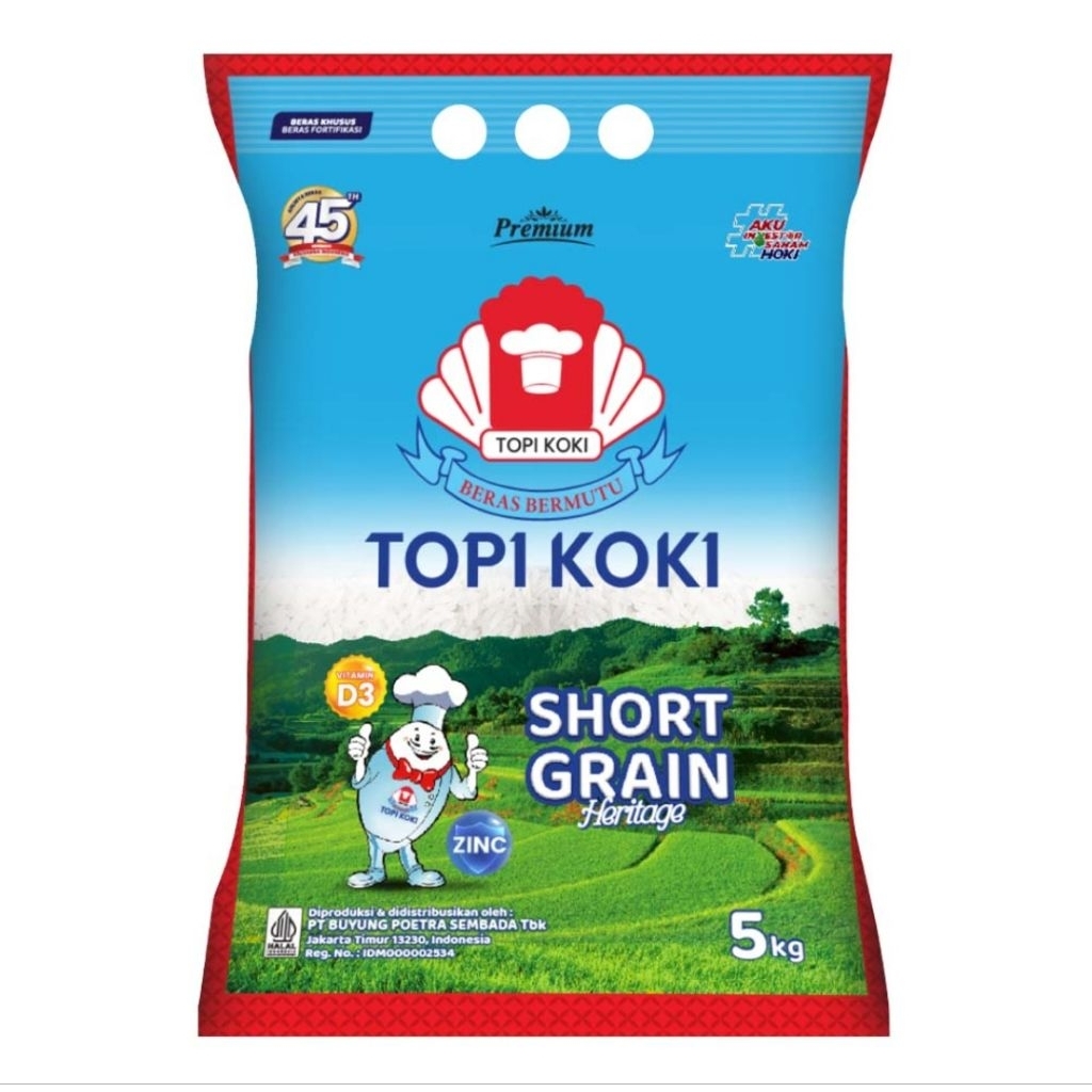 

Topi Koki Short Grain Beras Bulir Pendek Heritage 5 kg