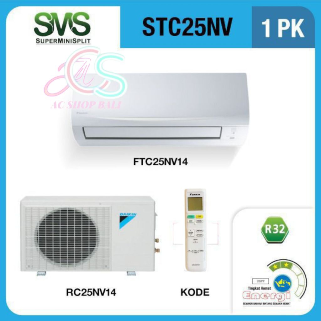 Ac Daikin Thailand Deluxe Standart 1 Pk R32 FTC25NV