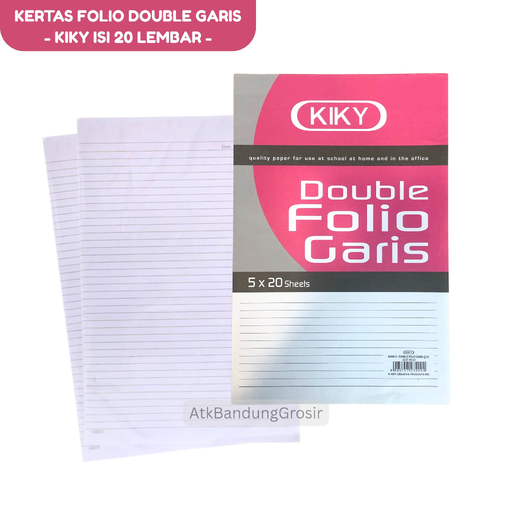 

Kertas Folio Double Garis Kiky Isi 20 Bergaris Lembar Murah Berkualitas