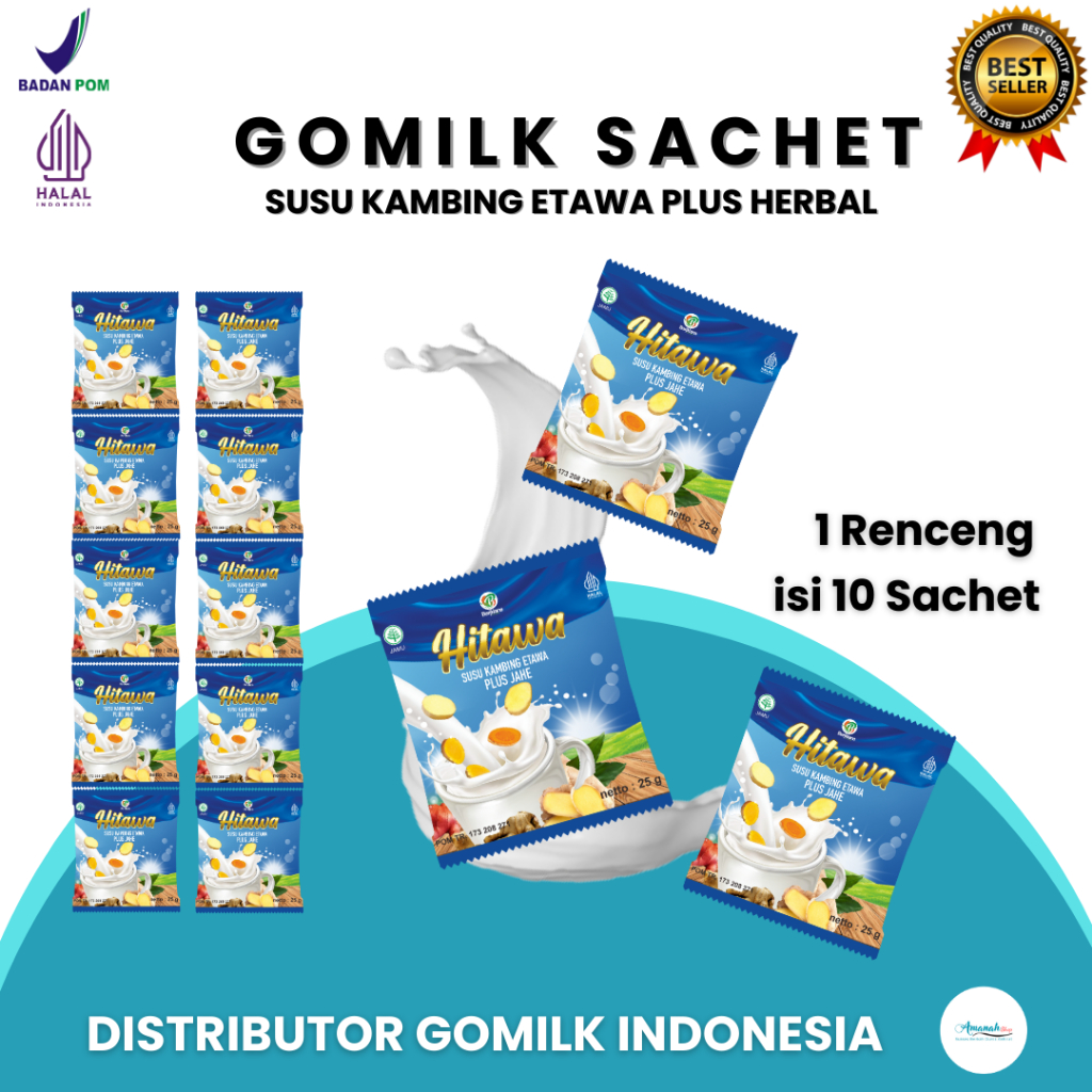

HITAWA SACHET - Susu kambing etawa plus jahe mampu mengatasi nyeri tulang & sendi - 1 Renceng Isi 10 Sachet