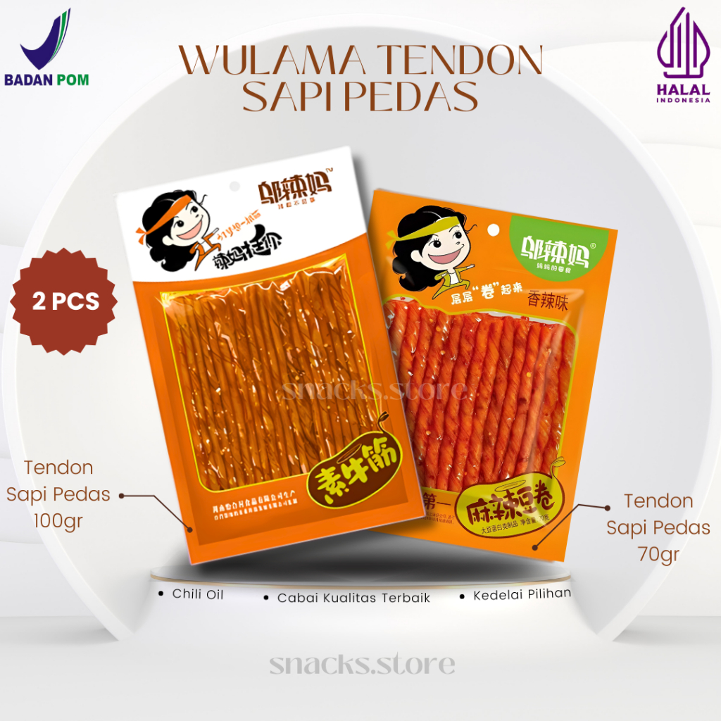 

[2PCS] Wulama - Snack Cemilan Vegetarian Kulit Tahu Spicy Garlic Sate 60gr-100gr