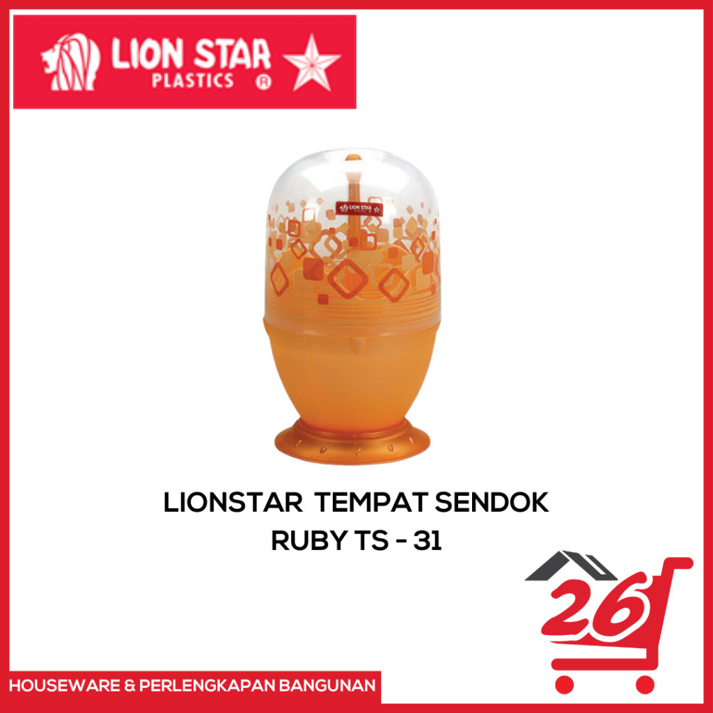 LION STAR Ruby Cutlery Holder Tempat Sendok Garpu Tutup / Tempat Sendok Garpu dengan Tutup Mewah