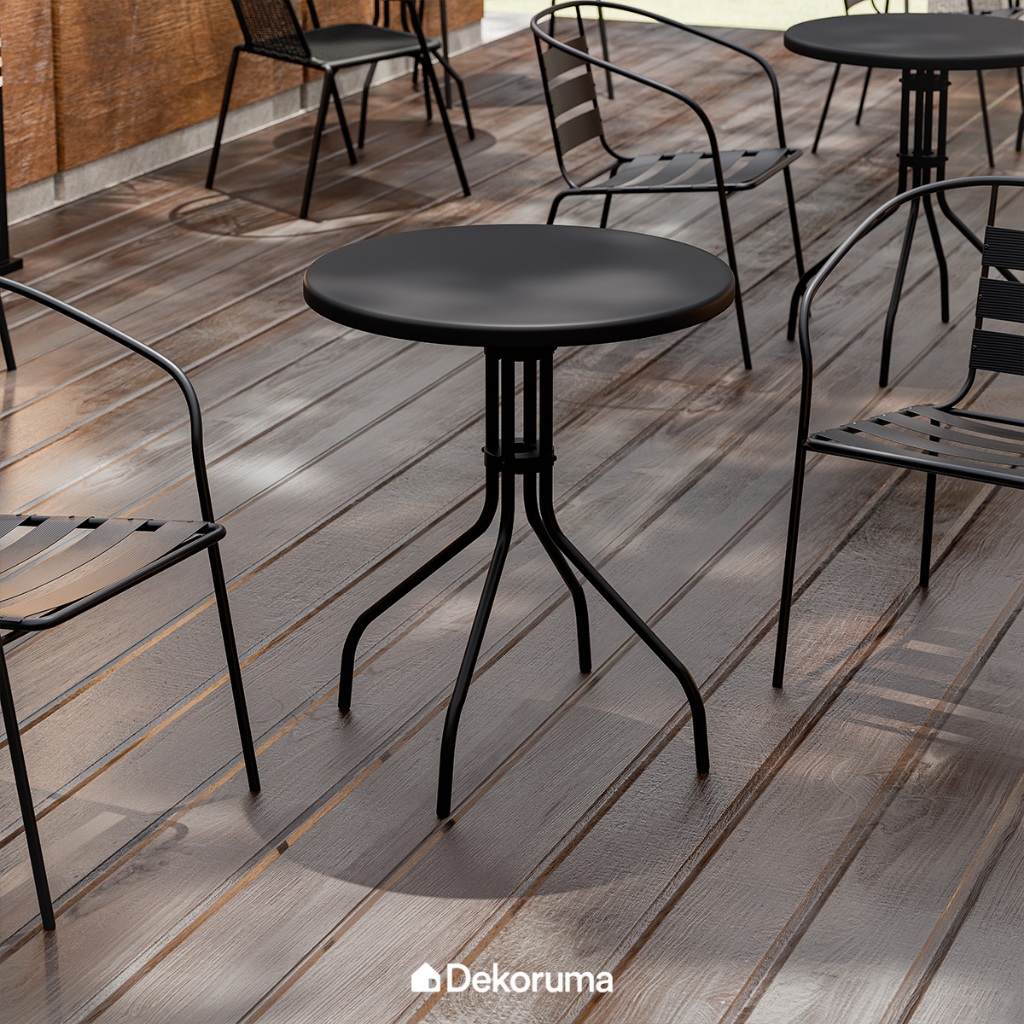 Dekoruma LILITH Meja Teras Metal / Meja Kopi Aesthetic / Meja Bulat / Balcony Table / Furniture Outd