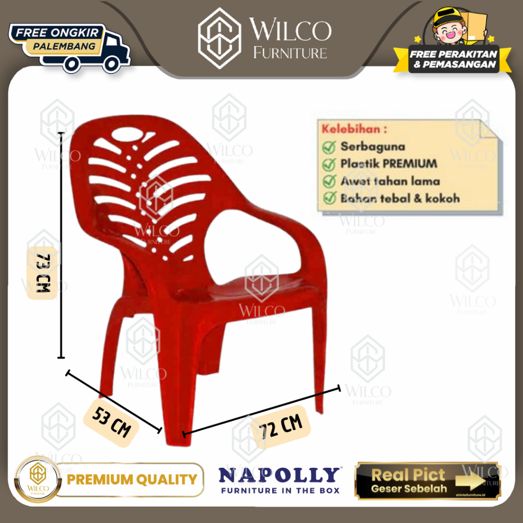 Kursi Plastik Napolly Big 909/ Kursi Sandaran Plastik