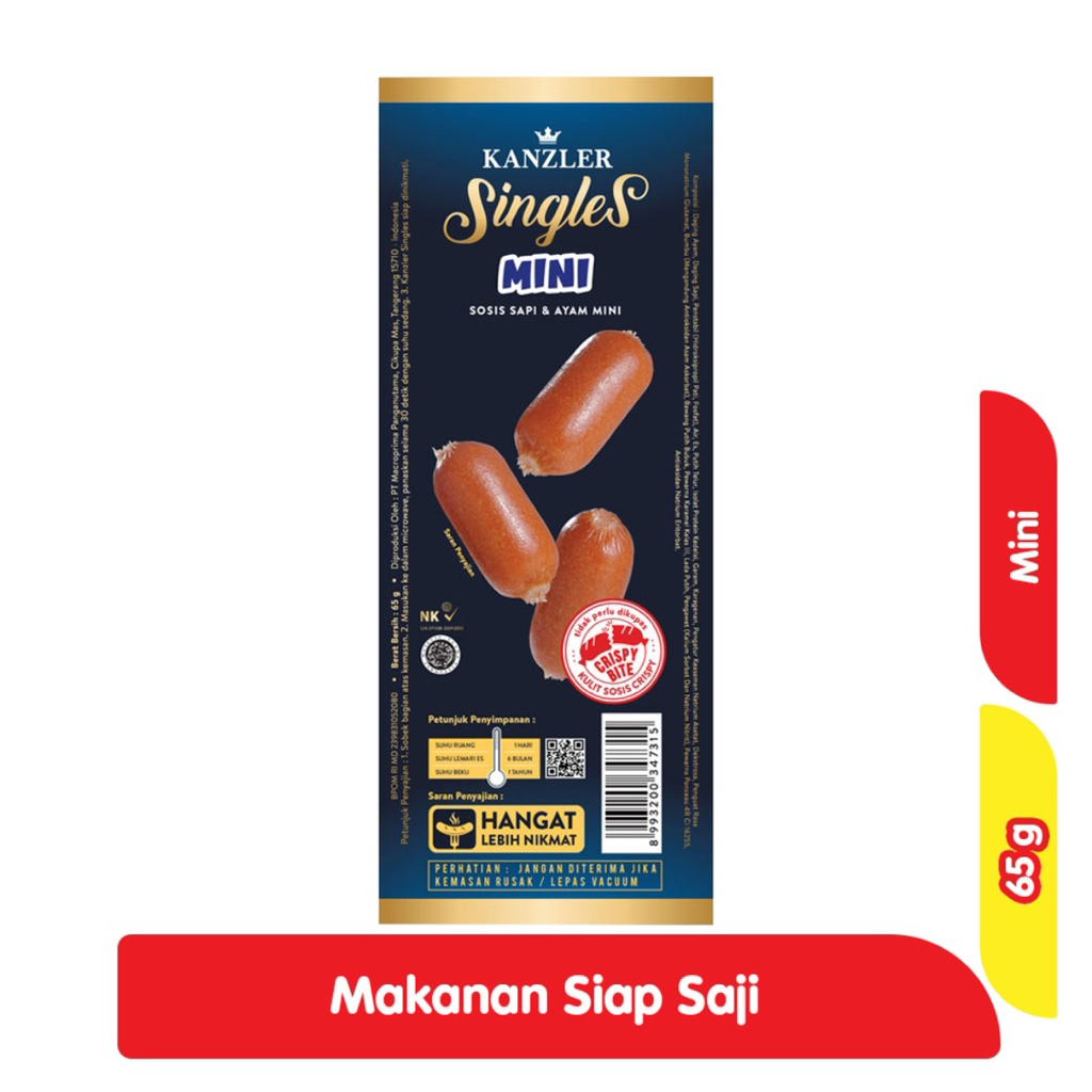 

Kanzler Singles Sosis Sapi & Ayam Mini 65 g