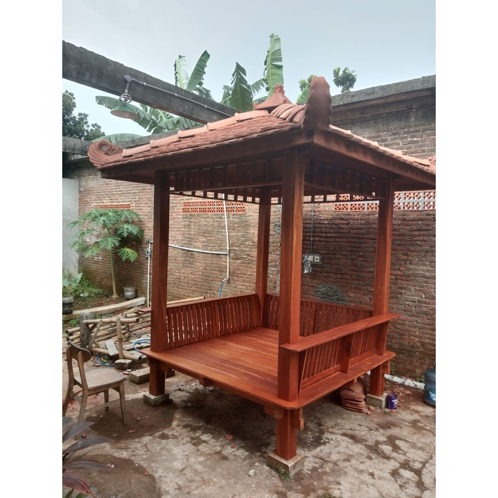 gazebo taman | gazebo garden | dekorasi taman | saung | saung gazebo | rumah kayu