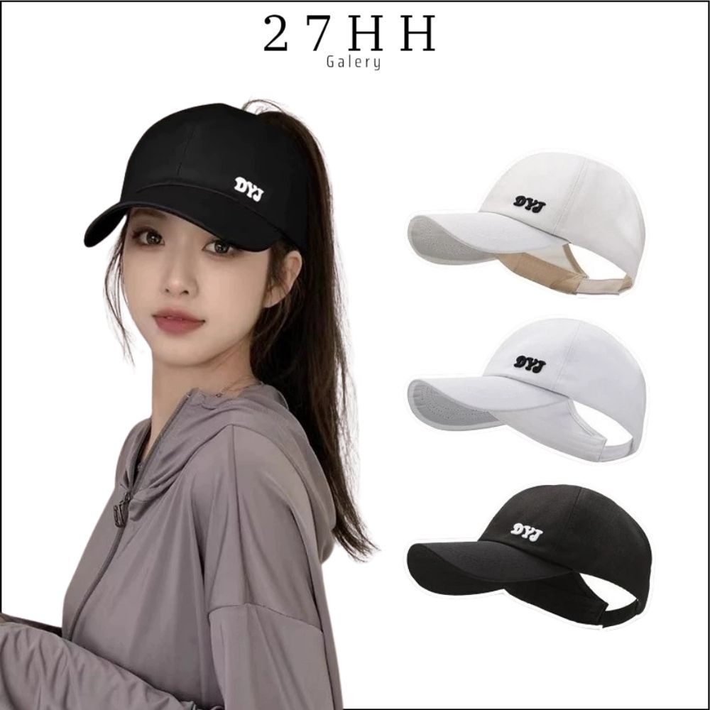 27HH TOPI OLAHRAGA WANITA KOREA TOPI BOLONG MUSLIMAH HIJAB SIMPEL CAP GOLF SPORTY