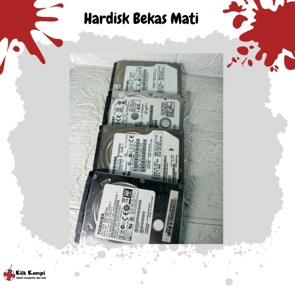 Hardisk Rusak Total Health Rendah 160GB 320GB 500GB HDD Bekas SATA 25 Inch Bahan