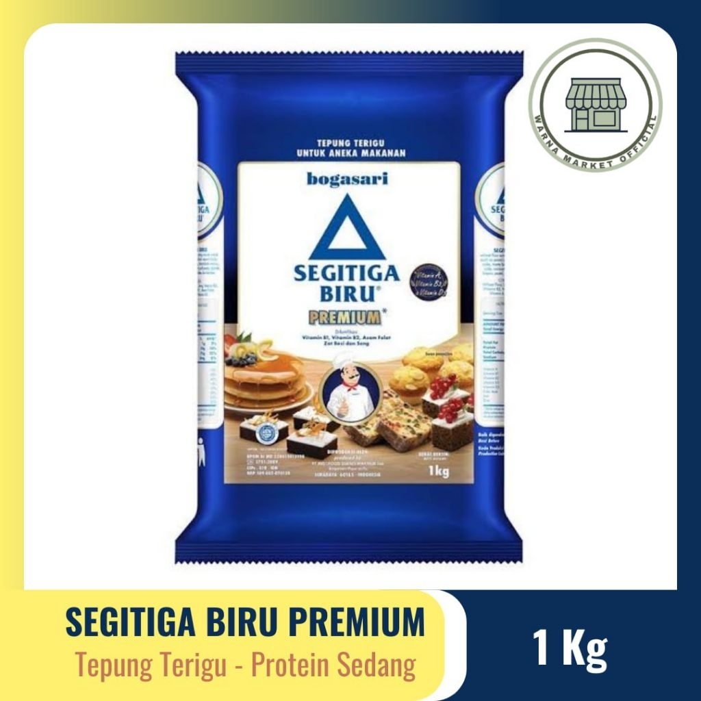 

Tepung Terigu Protein Sedang Segitiga Biru Kemasan Premium 1 Kg