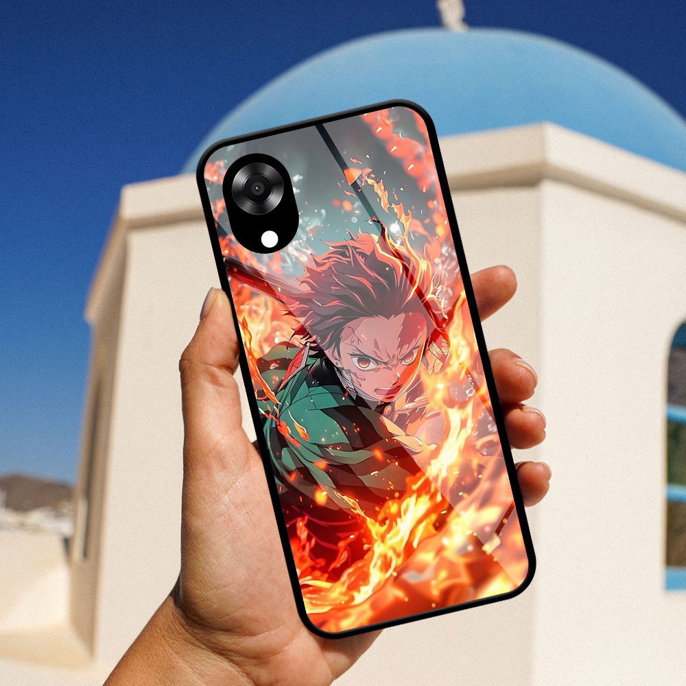 PLAYER CASE GLOSSY PREMIUM MOTIF ANIME DEMON SLAYER UNTUK TYPE OPPO A17K A17 A16 A15 A15S A12 OPPO A