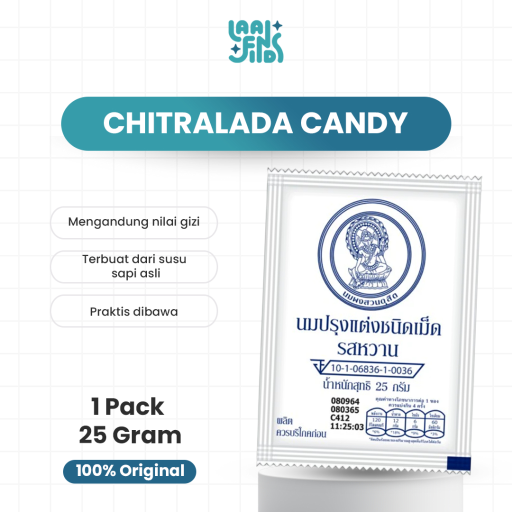 

Permen Susu Tablet Thailand Milk Tablet Chitralada Candy