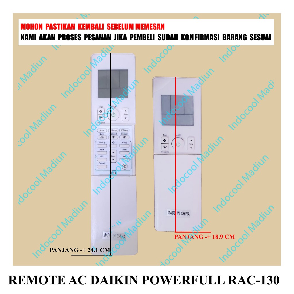 REMOT AC / REMOTE AC DAIKIN POWERFULL RAC-130