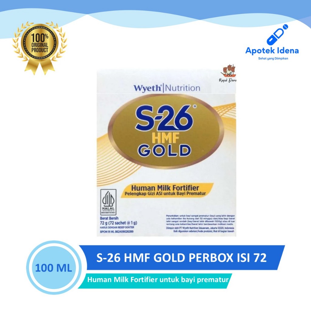 WYETH S-26 PREMATUR HMF GOLD SACHET PENAMBAH BB BAYI PREMATUR 72 SACHET (PERBOX)