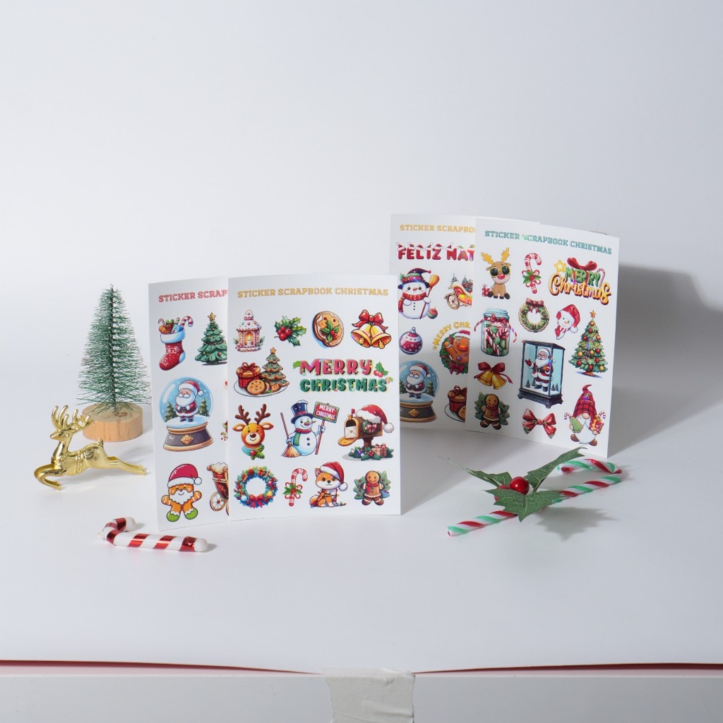

Stiker Merry Christmas Sticker Scrapbook Journaling Natal Sudah Cutting Tempelan Hiasan Tahun Baru