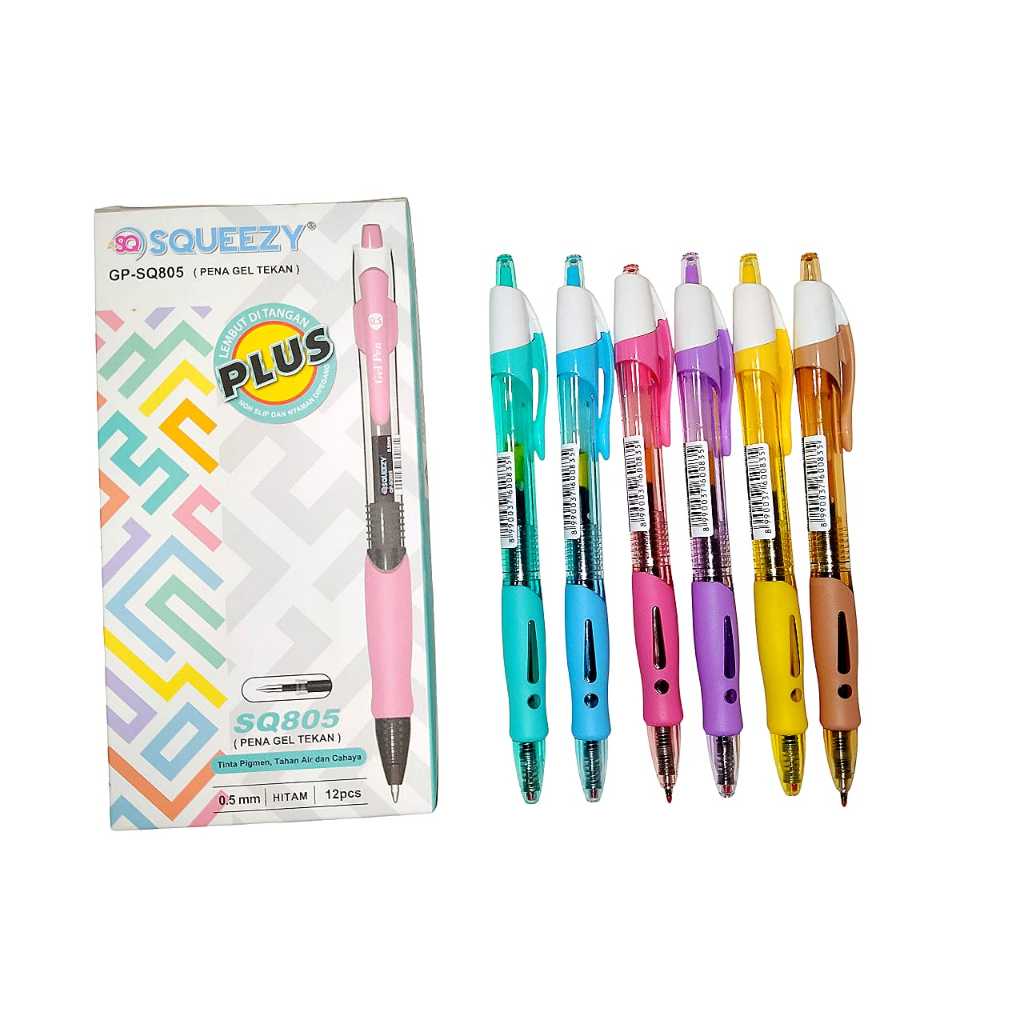

SQUEEZY Gel Pen GP SQ-805/Pulpen Jel tekan/cetekan