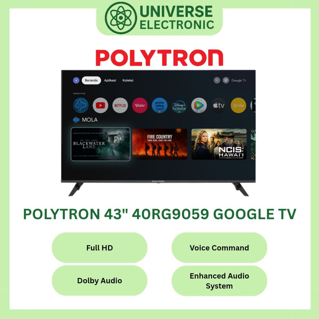 POLYTRON 40RG5059 FULL HD GOOGLE TV 40 Inch