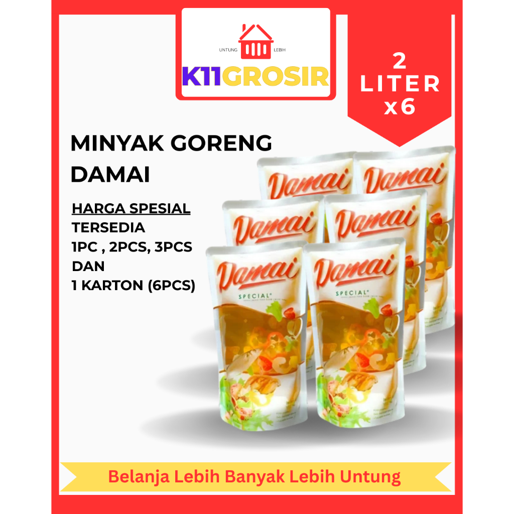 

Minyak Goreng 2 Liter 1 Karton Grosir Merk Damai