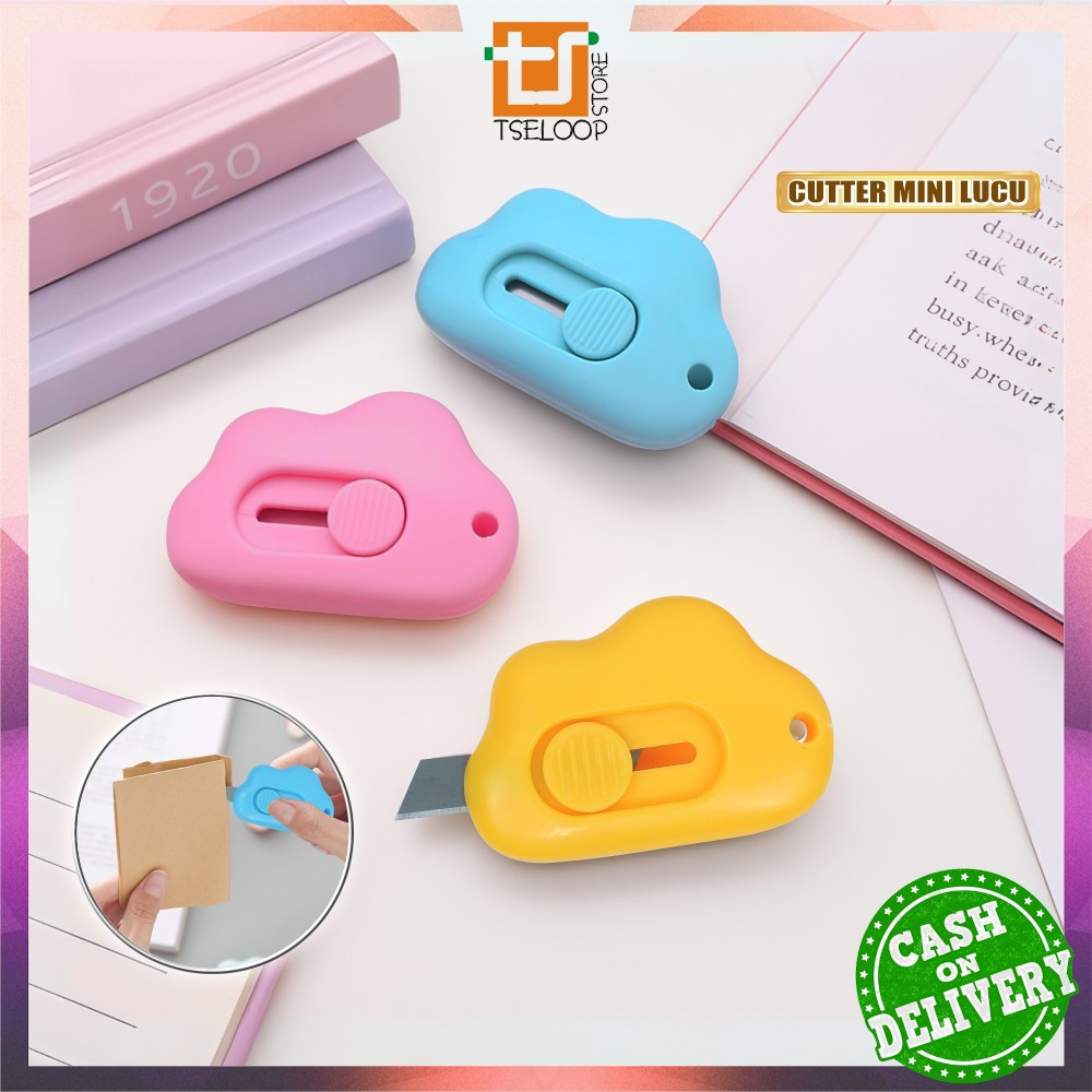 

OFM-C953 Cutter Mini Lucu Bentuk Awan / Pisau Kartun Alat Bantu Potong Kertas Alat Tulis Kantor / Pisau Cutter Mini Model Awan Cutter Portable