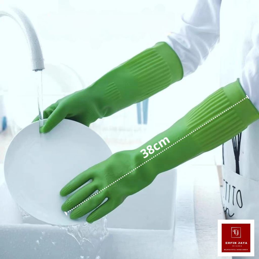 Sarung tangan karet latex 38cm serbaguna