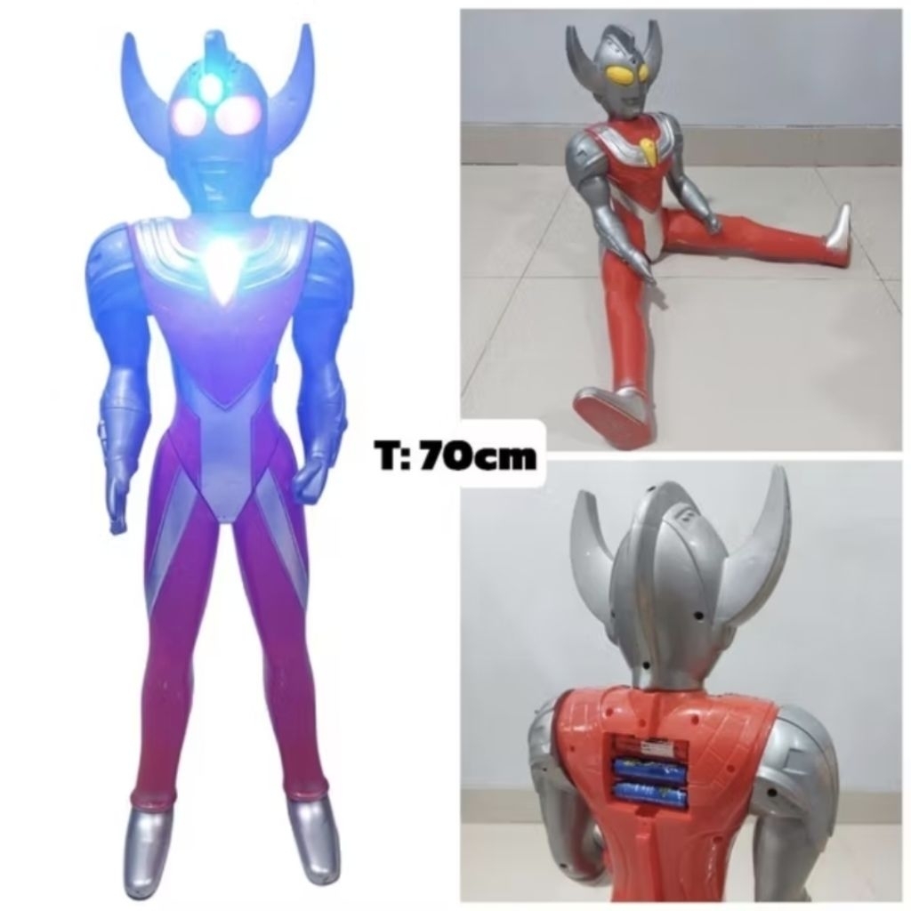 Mainan ultraman figure JUMBO nyala baterai suara ksatria ultramen zero besar kantong bumblebe optimu