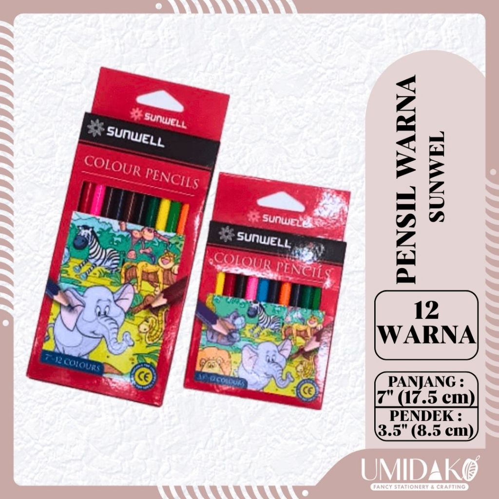 

[UMIDAKO] PENSIL WARNA SUNWELL 12 WARNA