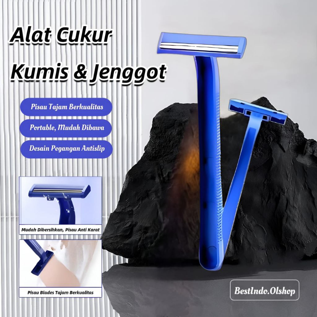 Alat Cukur Jenggot/ Cukuran Jenggot Shaving Tools/Kerikan 2 Mata Pisau •best-Indo