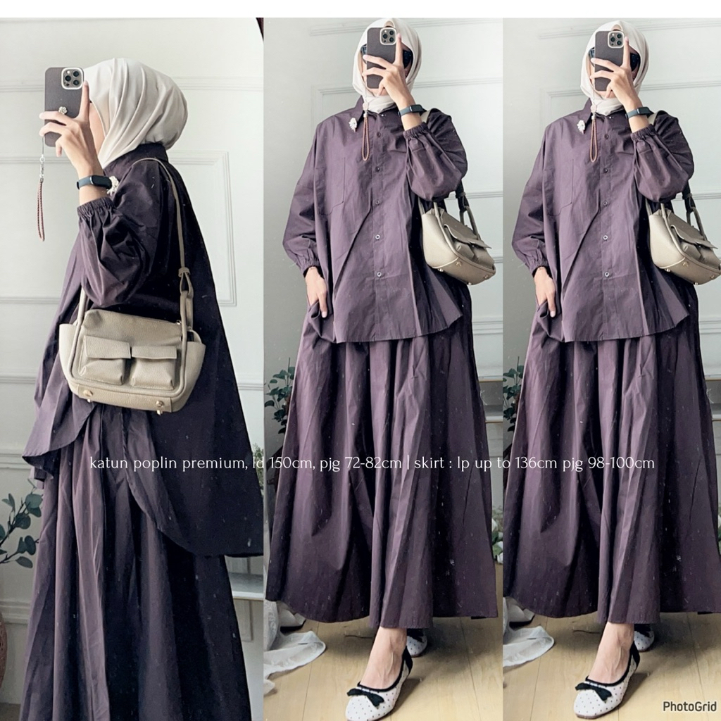 ONE SET OVERSIZE / SETELAN OVERSIZE / ONE SET KATUN POPLIN / ONE SET ROK / SETELAN ROK / ONE SET ROK