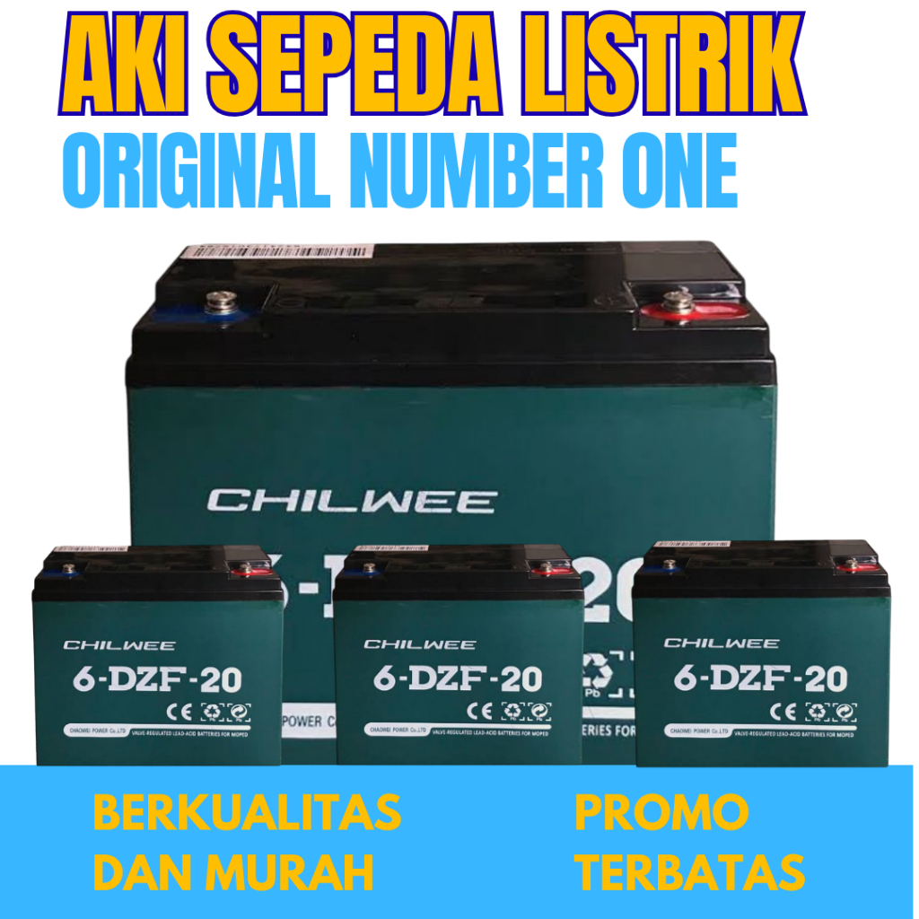 AKI SEPEDA LISTRIK TERMURAH | SELIS GODA UWINFLY SOLOS AIMA EXOTIC PACIFIC OFERO 12V/20AH 2HR/25AH S