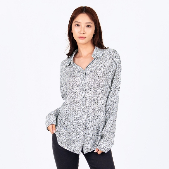 Benhill Kemeja Wanita Print Leopard Panjang New Colors