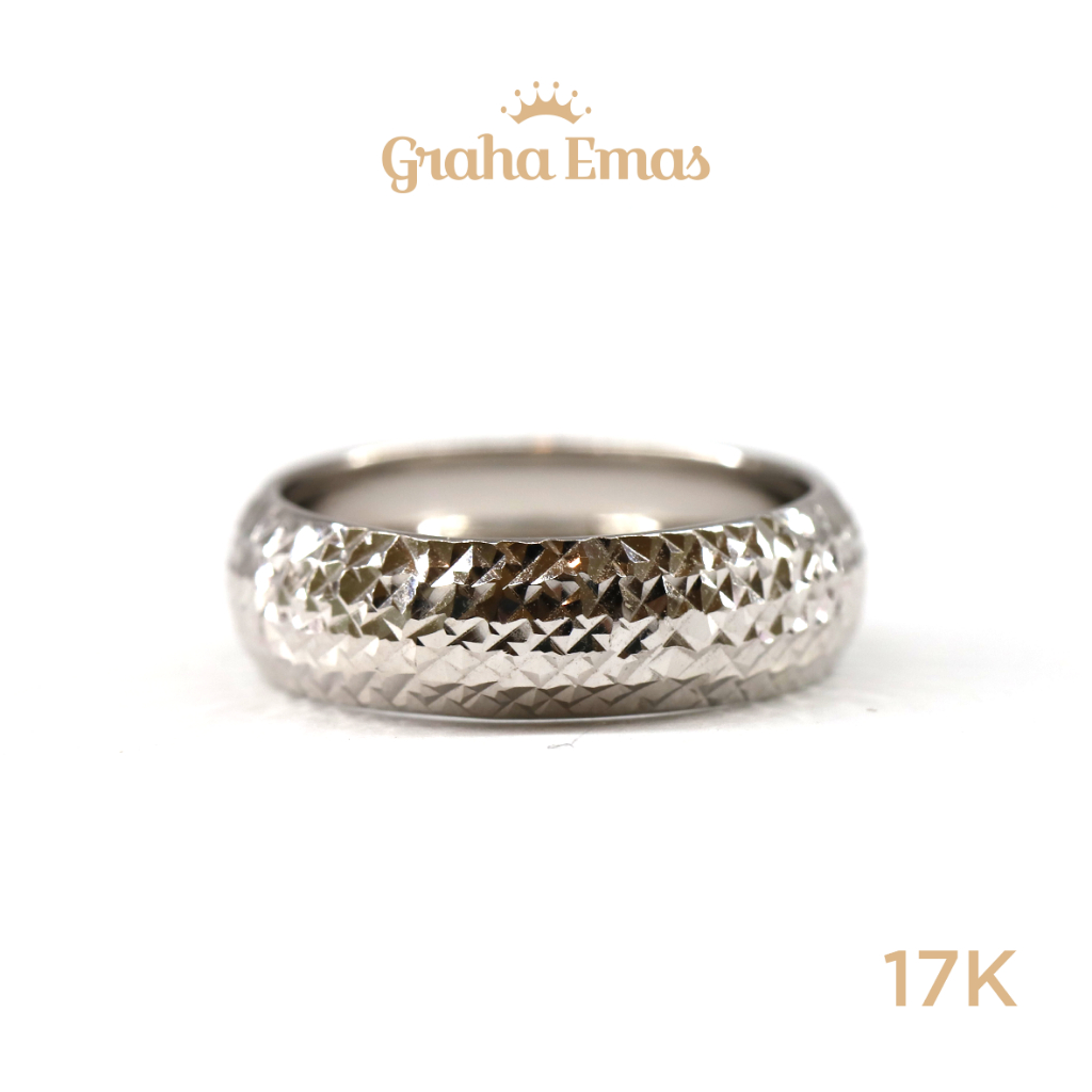 Graha Emas Cincin Emas Putih Bentuk 17K - White Gold Model Ring 17 Carat M1385