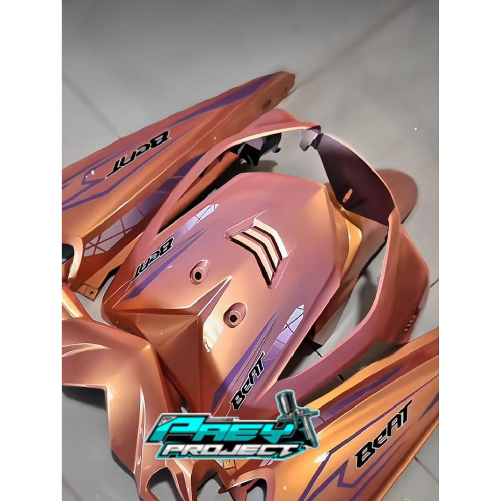 full body halus Honda beat karbu warna Rose Gold. cover body halus Honda beat karbu fullset