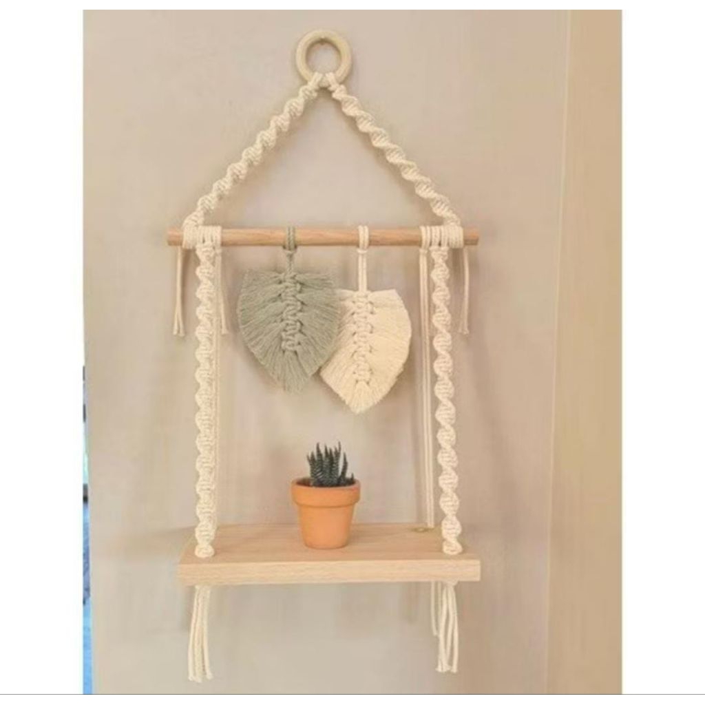 Makrame Aesthetic / Macrame Kayu / Hiasan Dinding Modern / Hiasan Dinding Aesthetic / Hiasan Dinding