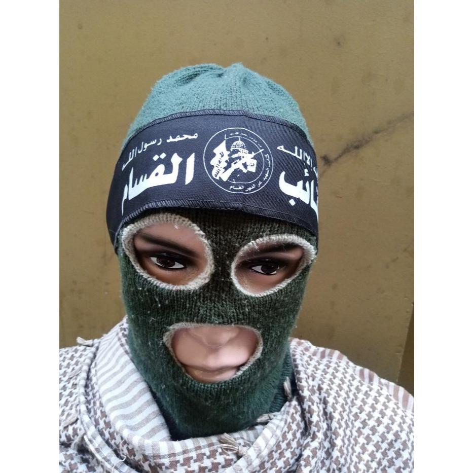 (Al-Qassam Black) Headband Repro Brigade Izzudin Al-Qassam Palestina & Headband Tauhid Islam