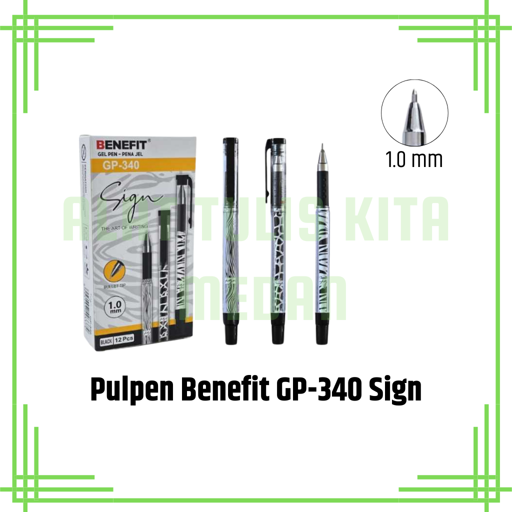 

(1 Kotak) Pulpen Benefit GP-340 Sign / Gel Pen 1.0mm Benefit GP-340 Sign