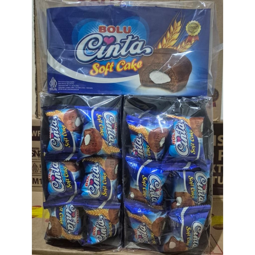 

Bolu Cinta Soft Cake Bolu Isi Krim Rasa Vanilla Isi 24pcs per box