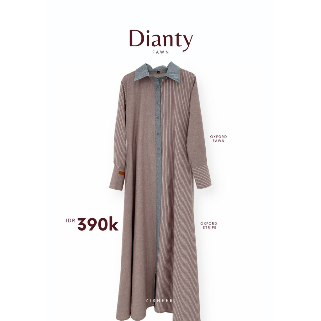 Zisheeri Dianty Dress Bahan Katun Oxford Ada Size XS-5XL