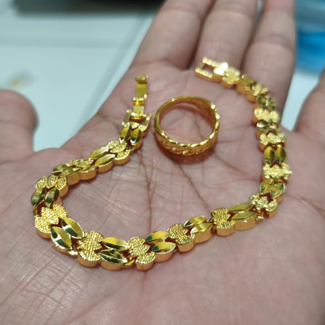 Gelang tangan hongkong terbaru free cincin rantai mewah