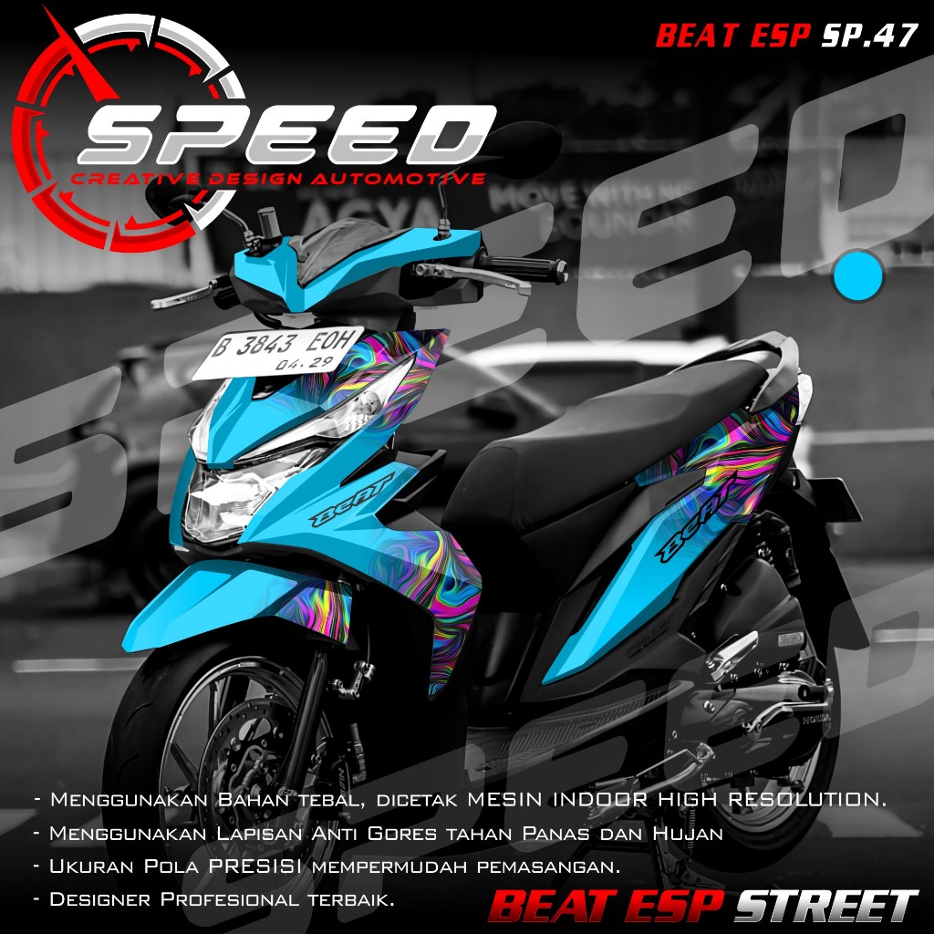 (PROMO COD) TERBARU Decal Sticker Honda Beat Esp Street 2016 2017 2018 2019 Full body - Stiker Skotl