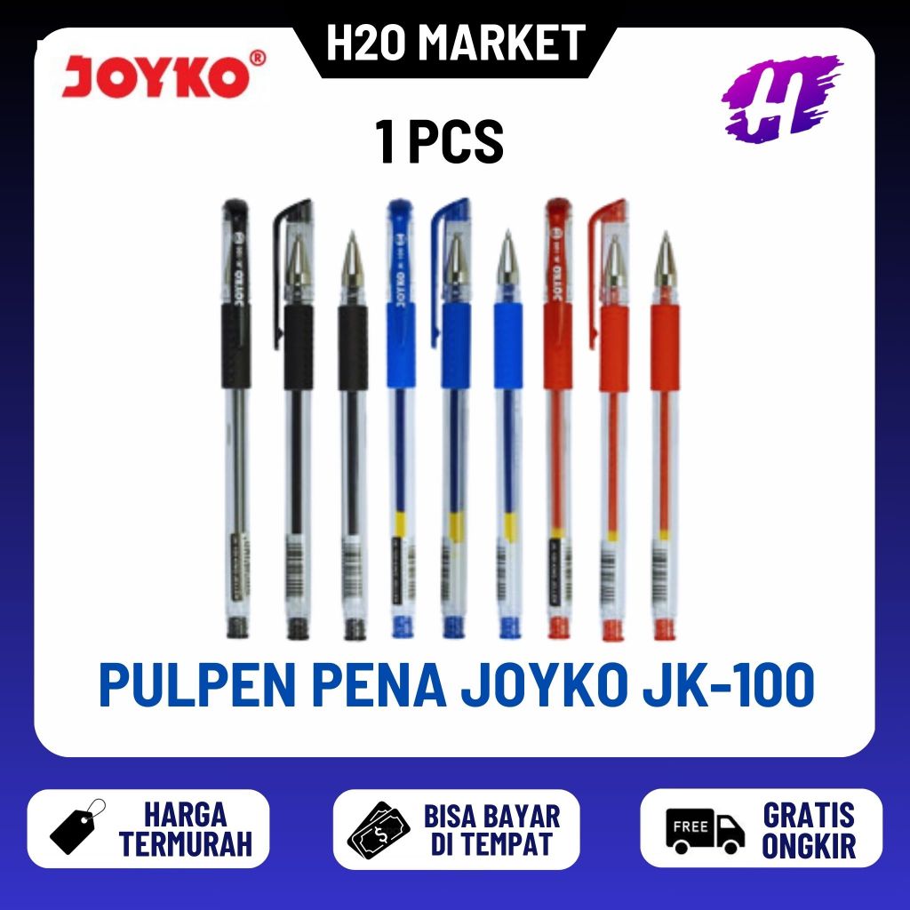 

❤️H2O❤️ Pulpen gel joyko JK-100NT Hitam ( 1 PCS )