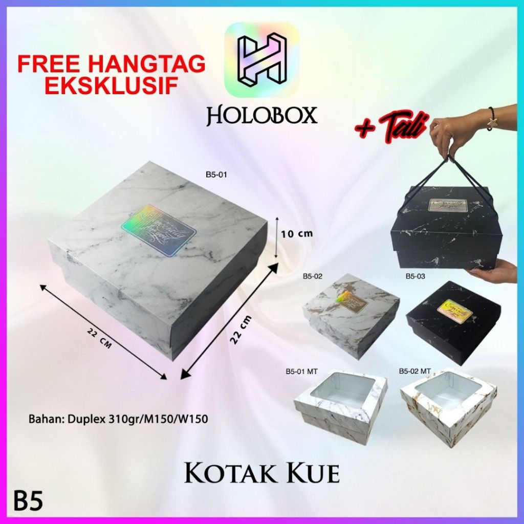 

Kotak Kue | Dus Kue | Kotak Marble | Duplex | Murah 22x22x10 B5-01