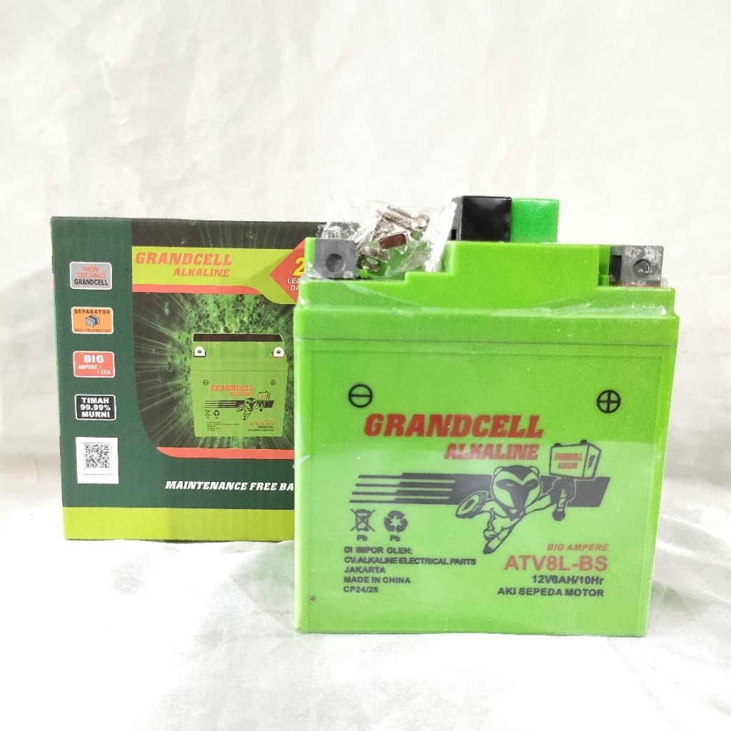 Aki / Accu Kering Alkaline Motor Yamaha Nmax Old - Aerox 8 Ampere ATZ7,5V / ATV8L-BS 100% Original