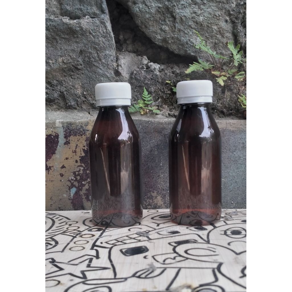 Botol Plastik Obat 100 ml Amber / Coklat