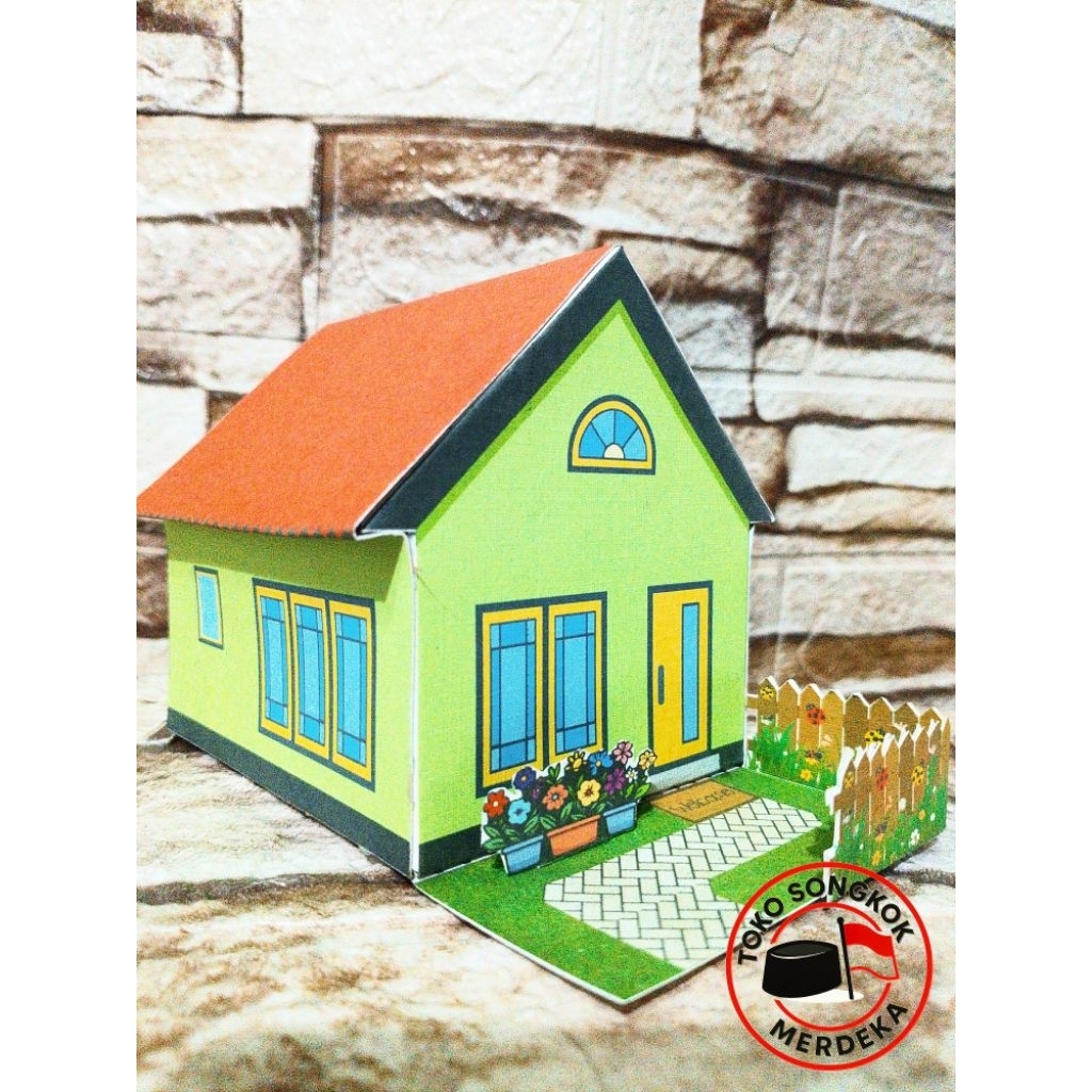 

Rumah miniatur kertas karton paper craft cut and glue