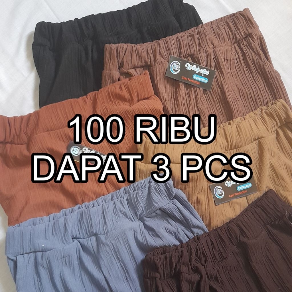 Celana kulot babat panjang 100 ribu dapat 3 pcs